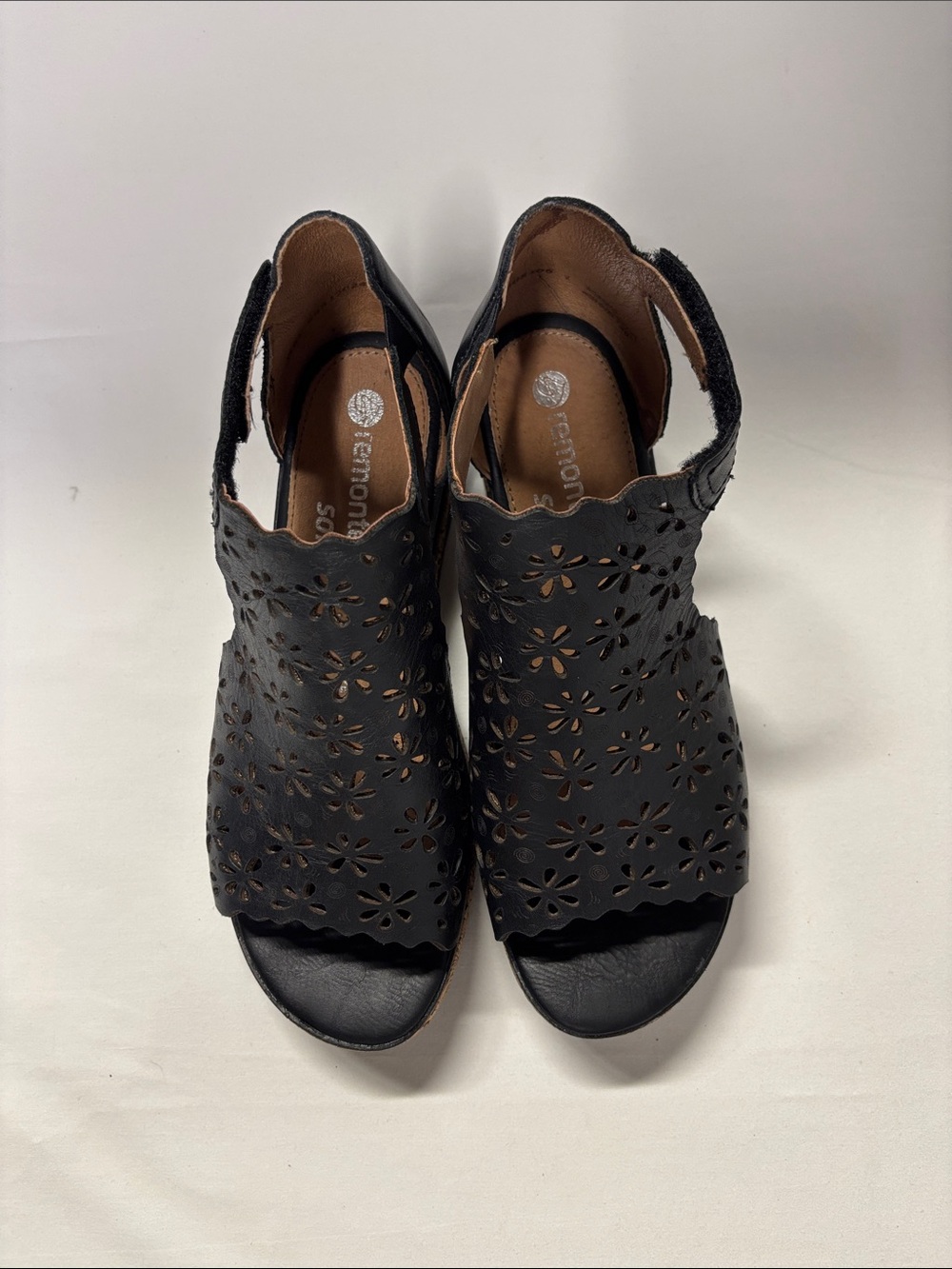 Remonte Black Leather Sandals
